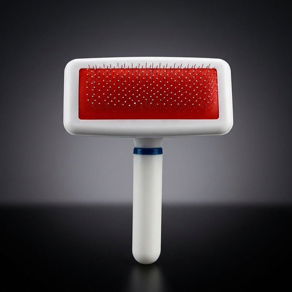 Cat Brush and Dog Brush with Guarded Tips for Long Hair, Professional Slicker Brush with 10x13cm Square Brush Head, Pet Styling Comb Bundle