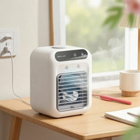 Portable Desktop Air Cooler Rechargeable Mini Air Cooler USB-Powered Misting Fan Compact for Office Workers, Students, Desk, Bedside Table, Dorm Room