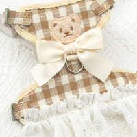 Cat Harness and Outdoor Cat Leash Set with Decorative Bow, Buckle Vest Harness for Kittens, Non-Retractable Cat Walking Harness