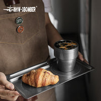 MHW-3BOMBER Retro Tray, Stainless Steel 304 Cup Holder for Coffee, Vintage Style
