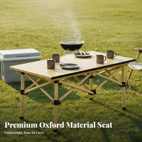 Foldable Folding Table and Chair Set Portable Camping Table and Chair Set Lightweight Long-Lasting for Picnickers, Families, Fishing, Picnic, Barbecue, Travel