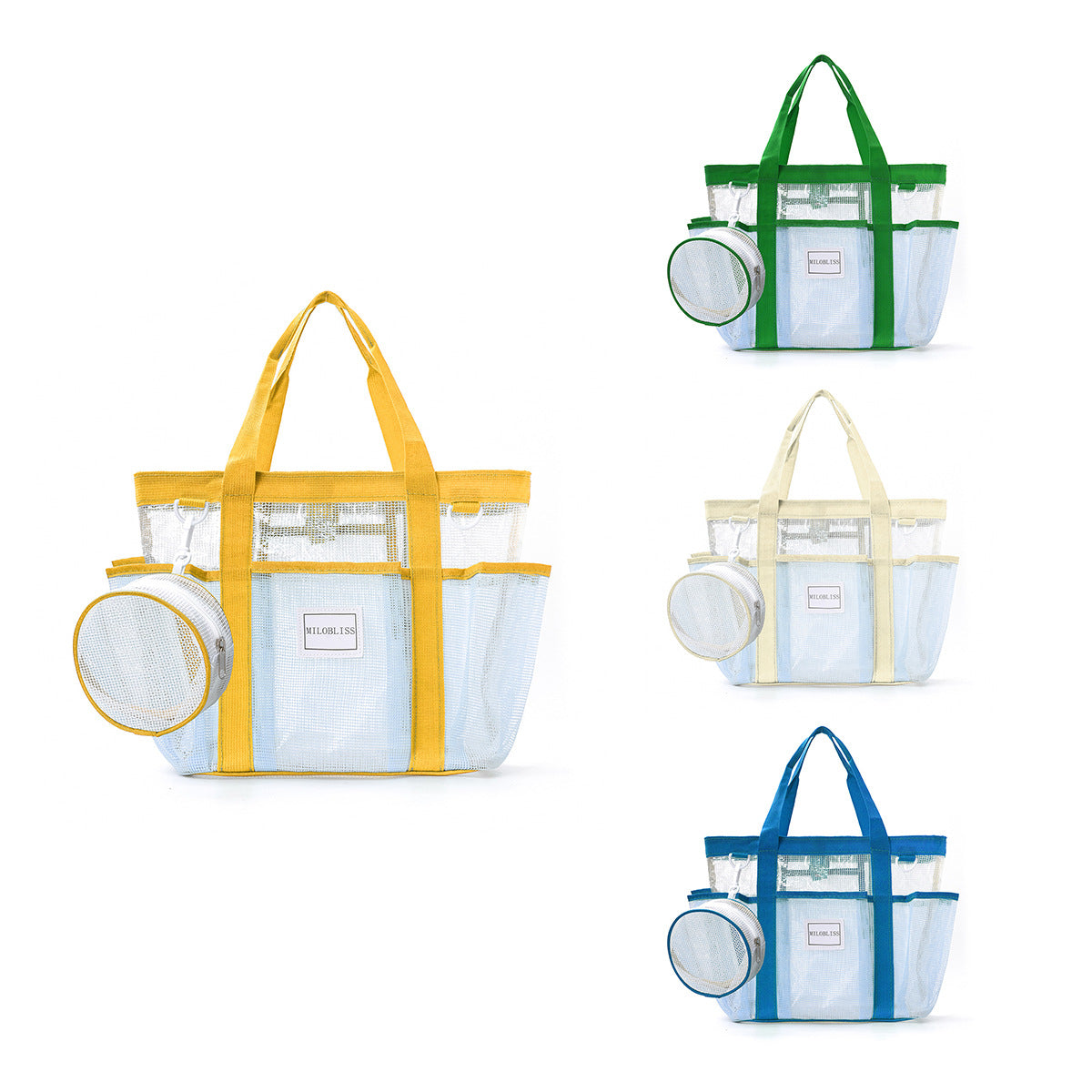 Color-Block Beach Bag Lightweight Waterproof Large Capacity Multi-Functional Portable