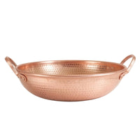 Hammered Copper Pot Oven-to-Table Copper Pot with Loop Handles Wide Cookware for Tabletop Cooking