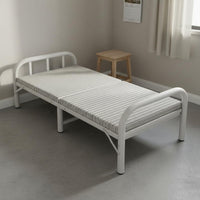 Folding Metal Bed Quiet Design Single Folding Bed Frame No Assembly Required Portable Cot for Office, Dorm Room