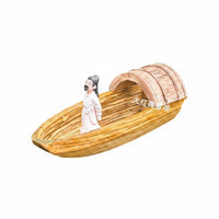 Aquatic Aquarium Landscape Boat Handmade Floating Boat Ornament for Garden