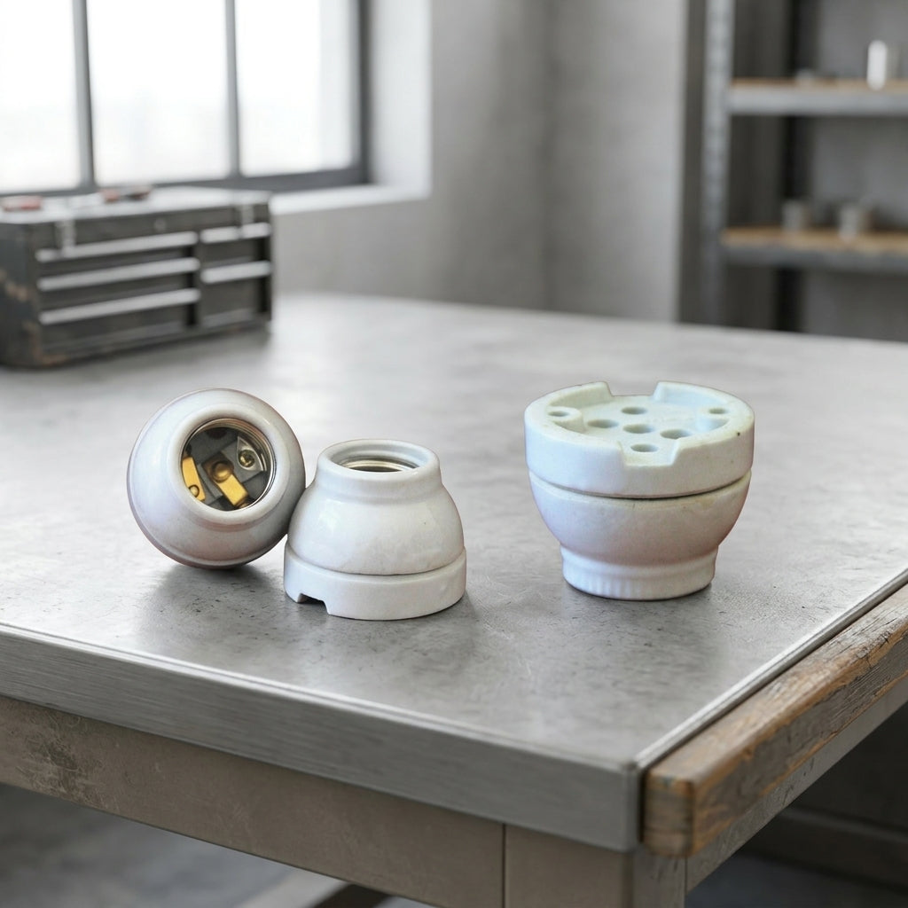 Ceiling Lighting E27 Lamp Holder for Vintage Lamp Projects, Heat Resistant Ceramic Porcelain Bulb Holder, Split Body 250V Reptile Heat Unit