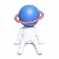 Astronaut Figurine Seated Astronaut Statue Modern for Bookshelf, Entryway
