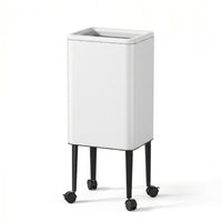 Wheeled Trash Can Slim Wastebasket Space-Saving for Kitchen, Living Room