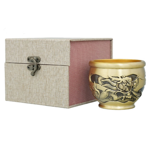 Brass Ashtray Embossed Relief Decorative Ashtray Chinese-Themed Patterns