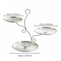 3-Tier Fruit Plate Stand Stainless Steel Gold Cupcake Holder Light Luxury Design