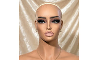Mannequin Display Bust Skin-Toned-Toned Mannequin Head with Shoulders Shoulder Design Retail Model