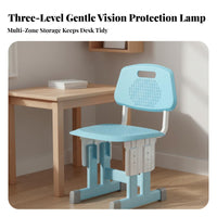 Adjustable Kids Study Desk Set Design Height Adjustable Kids Desk Set Sturdy Frame children's Ergonomic Learning Station for Bedroom, Home, Playroom