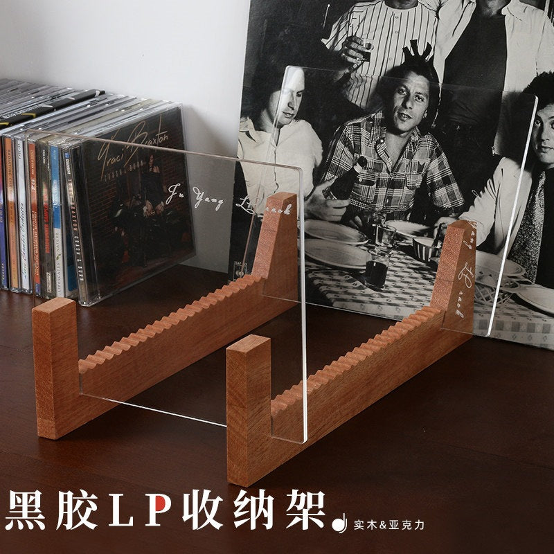 Wooden Vinyl Record Storage Rack with 6 Tiers