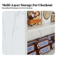 Retail out Counter Versatile Use Retail Counter with Display Shelves Sturdy Construction Convenience Store Wrap for Retailers, Lobby, Office