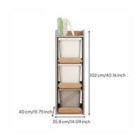 Child S Toy Storage Organizer with Bins Solid Wood Toy Storage Rack Removable Bins Open Shelf Rounded Corners Anti-tip Design Suitable for Bedroom Nursery Parents