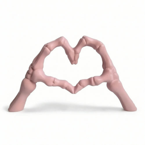 Skeleton Hands Forming a Heart Resin Skeleton Hand Sculpture Compact for Desk