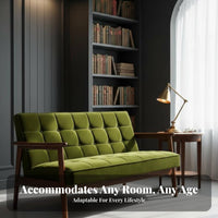 Upholstered Single Sofa Japanese with Design Armchair Firm Wood Frame Soft Upholstery for Readers, Living Room, Bedroom