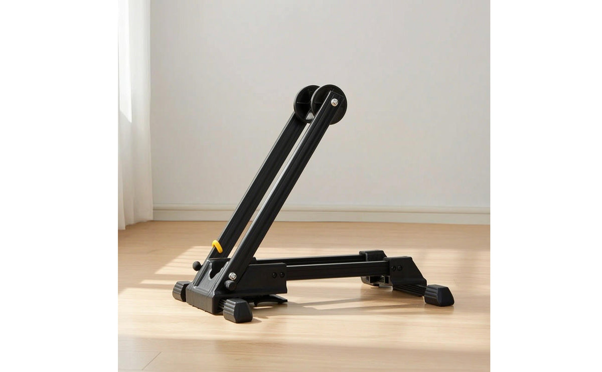 Upright Bike Stand with Wheel Cradle Vertical Cycle Parking Stand Space-Saving Bike Storage Rack Universal for Cyclists