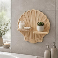 Fir Wood Wall Planter Holder Space-Saving Boho Shell Decor Shelf Easy to Install Shell Wall Shelf for Home