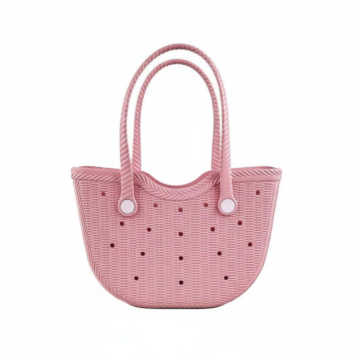 DIY Accessories EVA Tote Bag Customizable with Charms Waterproof Beach Tote Lightweight Perforated Charm Bag Easy to Clean for Girls, Poolside, Vacation, Shopping