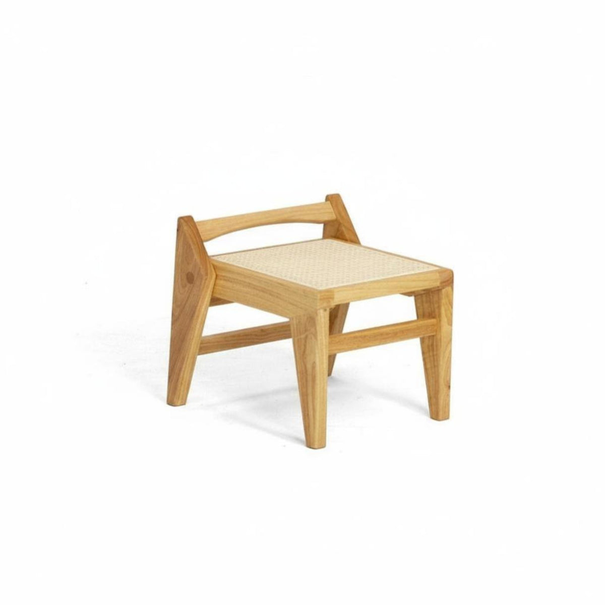 Woven Top Wooden Stool Mortise and Tenon Joinery Indoor Furnishing dense Wood Frame Multi-Purpose for Design aficionados