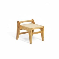 Woven Top Wooden Stool Mortise and Tenon Joinery Indoor Furnishing dense Wood Frame Multi-Purpose for Design aficionados