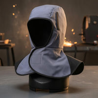 Hot-Work Hood with Shoulder Cape Fire-Retardant Safety Gear Mesh Face
