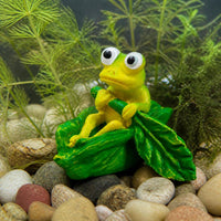 Mini Aquarium Frog Ornament Resin Micro Landscape Decoration for Fish Tank