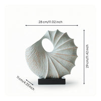 Shell Sculpture Distressed Sculpture with Base Textured Shell Decor for Decorators, Homeowners, Console Table, Living Room, Bookshelf