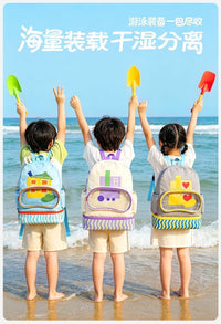Children's Swimming Backpack with Wet-Dry Separation and Waterproof Storage for Beach