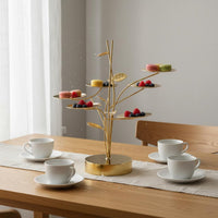 Dessert Stand Minimalist Crafted Metal Dessert Stand Easy to Clean Wheel Wheel Cupcake holder for Buffet