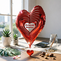Heart Air Twirler Rotator Easy to Hang Heart Ornament Rotator Shiny Yard Decor for Garden