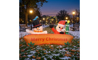 Santa Inflatable with LED Lights Outdoor Inflatable Snowman and Santa Christmas Yard Decoration with Lights Festive Magical