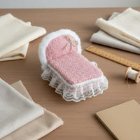 Handmade Soft Dollhouse Furniture Set Lace Trim Miniature Princess Bed for Hobbyists