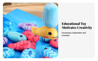 Educational Inspired Cloth Fishing Game Set Develops Hand-Eye Coordination Toddler Fishing Toy Soft & Safe Soft Sea Creature and Stacking Cups Set Parent-Child Interactive for Toddlers, Preschoolers, Babies, Playroom, Floor, Bathtub