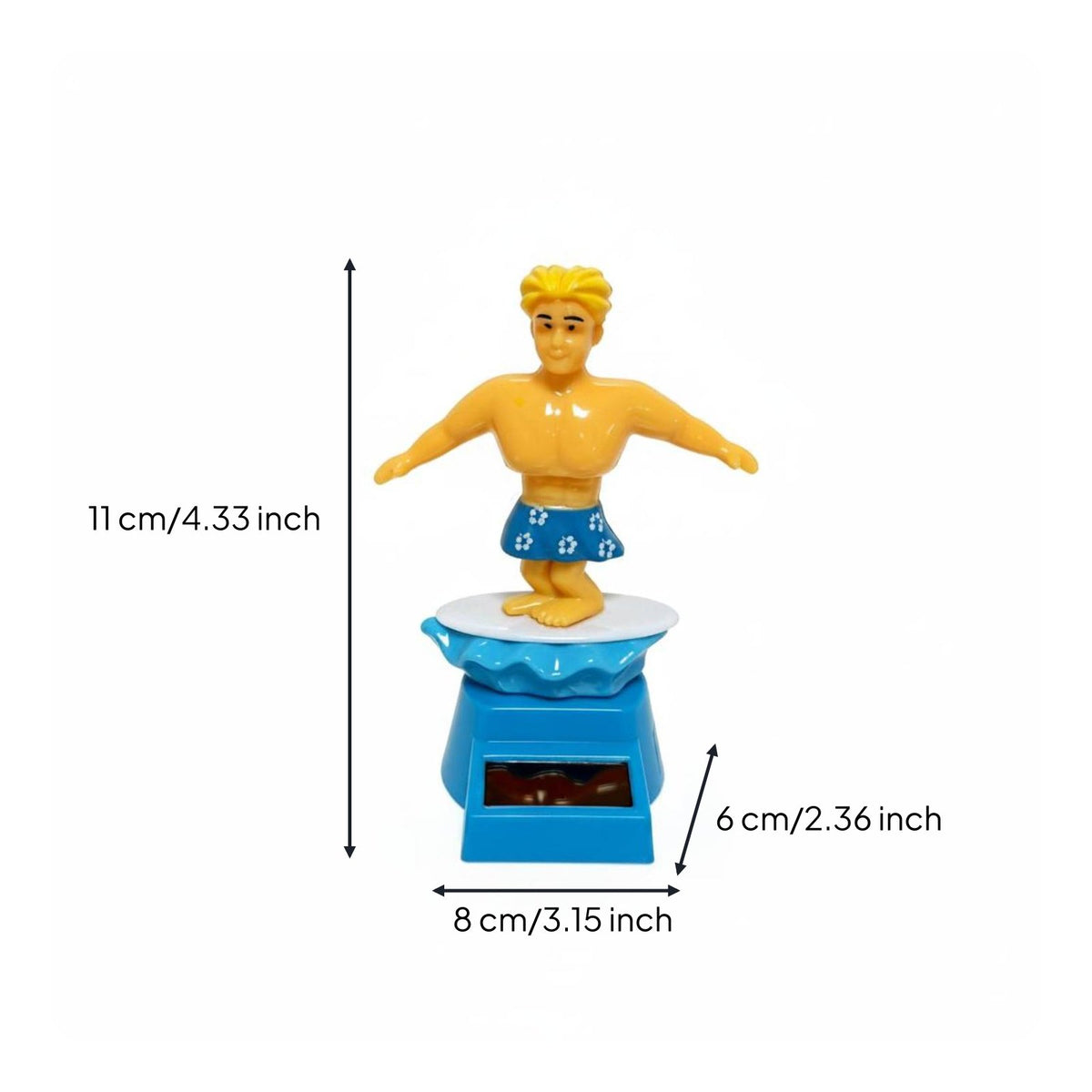 Solar Bobblehead Car Decor Bobble Head Surfing Boy Bobblehead for Desk