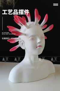室内家居花瓣女孩摆件北欧人物雕塑摆件人物浮雕树脂摆件装饰品