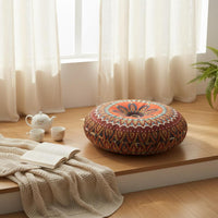 Zafu Cushion Ethnic Pattern Round Meditation Pillow Portable for Meditators
