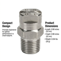 Spray Tip 4BSPT Male Thread, 304 Stainless Steel Industrial Spray Nozzle, Flat Tip, High Pressure Wa - Orifice 0.66mm