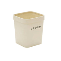 Trash Bin with Pressure Collar Minimalist Square Wastebasket Sleek