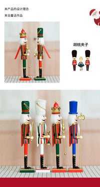 25cm Slim Circus Nutcracker Soldier Wooden Figurine Christmas Decoration