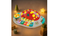 Multifunctional Fungus-Shaped Keyboard Toy Light-up Toy Piano with Drum Pad Sensory Kids Piano Keyboard Portable for Toddlers