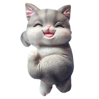 憨趣可爱小猫鱼缸花盆挂饰树脂动物花园庭院装饰挂件创意造景摆件