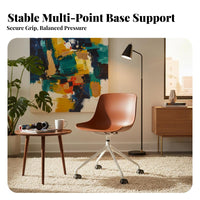 Minimalist aesthetic Armless Rolling Chair Modern Design Armless Shell Chair With Casters rotate Seat Ergonomic Backrest for Home Workers, Students, Adults, Study Room, Bedroom, Small Spaces