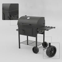 Char Grill with Side Shelf Outdoor Char Grill with Wheels for Home Cooks, Backyard, Patio, Cookouts