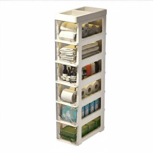 Slim Rolling Organizer Transparent Drawers Drawer single-tier No Installation Required