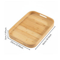 Bamboo Serving Tray Multi-Purpose Bamboo Breakfast Platter for Kitchen