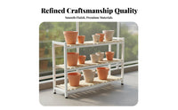 Multi-Tier Plant Stand Mobile with Wheels Floor Standing Flower Rack Space-Saving Display Rack for Balcony, Outdoor, Living Room