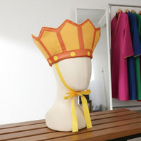 Performance Prop Tang Sanzang Hat Cartoon Design Chinese Monk Crown Yellow Pointed Crown Hat for Children, Cosplayers, Stage Performances, Festivals, Parties, Photo Shoots
