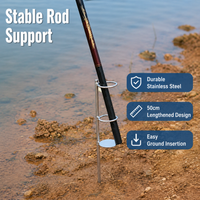 Beach Fishing Rod Holder Portable Seawater Heavy Duty Ground Insert Pointed Tip